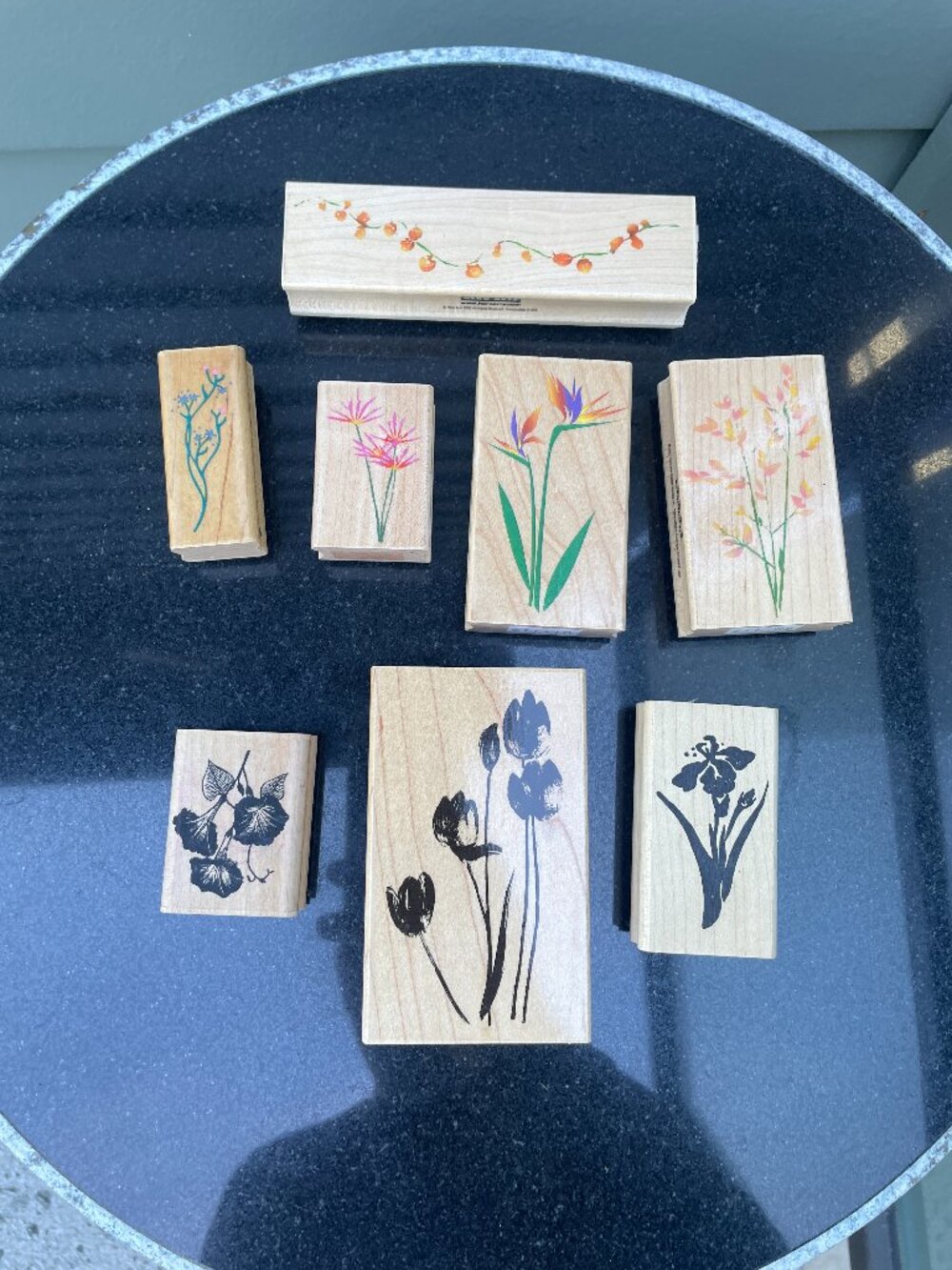 Vtg Floral Rubber Stamp Lot 8 Wood Mounted Hero Arts Great Canadian Botanicals